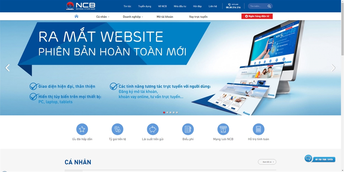 NCB ra mắt website phiên bản mới