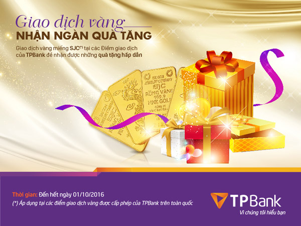 TPBank giao dịch vàng nhận hàng ngàn quà tặng